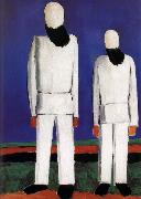 Kasimir Malevich Two men portrait oil on canvas